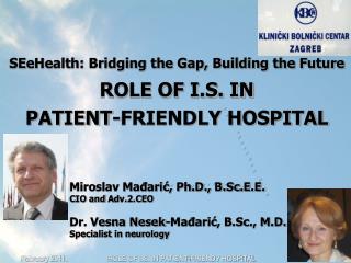 SEeHealth: Bridging the Gap, Building the Future ROLE OF I.S. IN PATIENT-FRIENDLY HOSPITAL