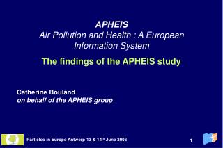 APHEIS Air Pollution and Health : A European Information System The findings of the APHEIS study