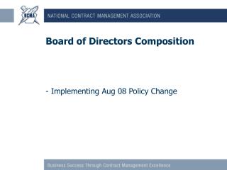 Board of Directors Composition