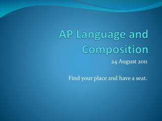 AP Language and Composition