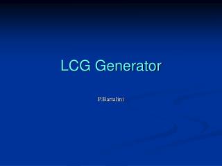 LCG Generator