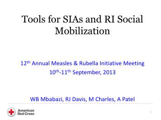 Tools for SIAs and RI Social Mobilization