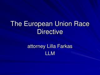The European Union Race Directive