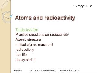 Atoms and radioactivity