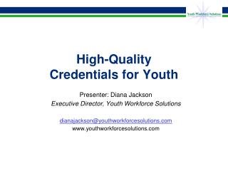 High-Quality Credentials for Youth