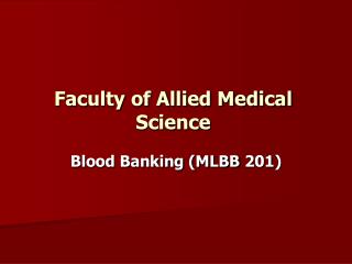 Faculty of Allied Medical Science