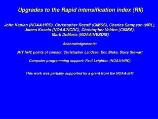 2013 RI model upgrades/plans