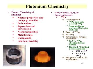 Plutonium Chemistry