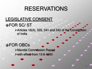 RESERVATIONS