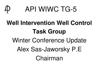 API WIWC TG-5