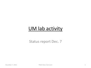 UM lab activity