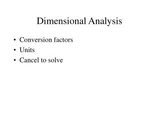 Dimensional Analysis