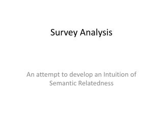 Survey Analysis