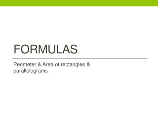 Formulas