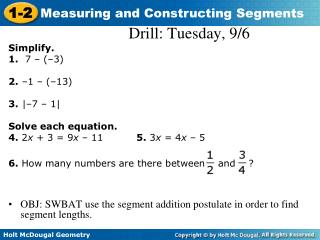 Drill: Tuesday, 9/6