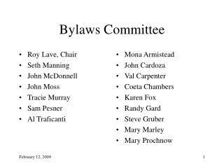 Bylaws Committee