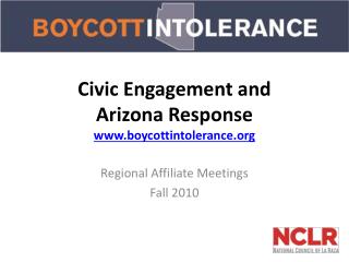 Civic Engagement and Arizona Response boycottintolerance