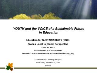 YOUTH and the VOICE of a Sustainable Future in Education