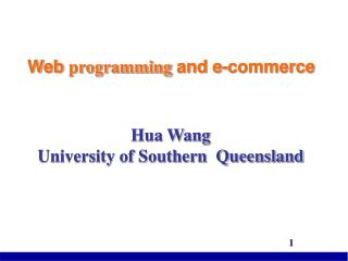 Web programming and e-commerce