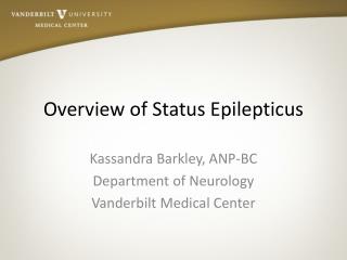 Overview of Status Epilepticus