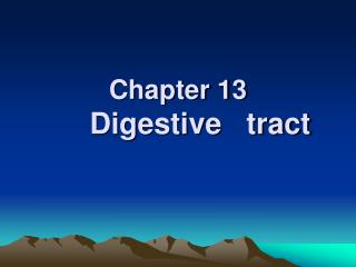 Chapter 13 Digestive tract