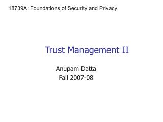 Trust Management II