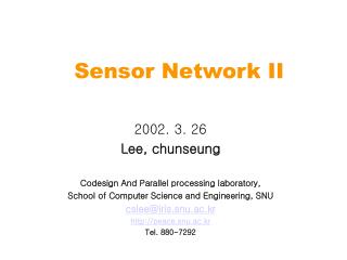 Sensor Network II
