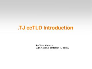 .TJ ccTLD Introduction