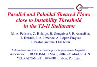 Parallel and Poloidal Sheared Flows close to Instability Threshold in the TJ-II Stellarator