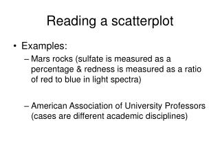 Reading a scatterplot