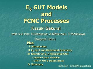 E 6 GUT Models and FCNC Processes
