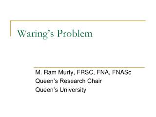 Waring’s Problem