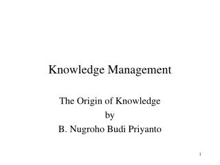 Knowledge Management
