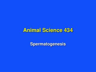 Animal Science 434