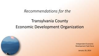 Recommendations for the