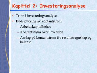 Kapittel 2: Investeringsanalyse