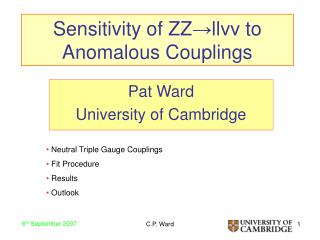 Sensitivity of ZZ → ll νν to Anomalous Couplings