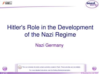 Hitler's Role in the Development of the Nazi Regime