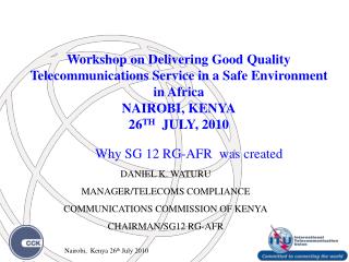 Why SG 12 RG-AFR was created