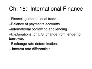 Ch. 18: International Finance