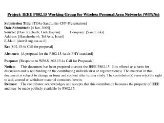 Project: IEEE P802.15 Working Group for Wireless Personal Area Networks (WPANs)