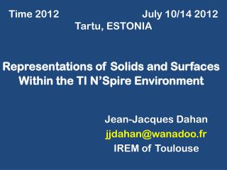 Representations of Solids and Surfaces Within the TI N’Spire Environment