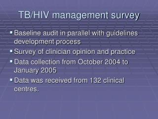 TB/HIV management survey