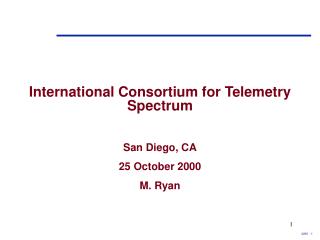 International Consortium for Telemetry Spectrum