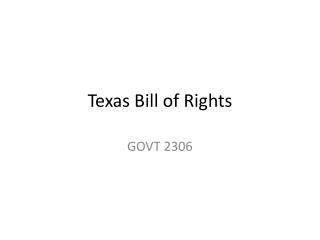 Texas Bill of Rights