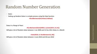 Random Number Generation