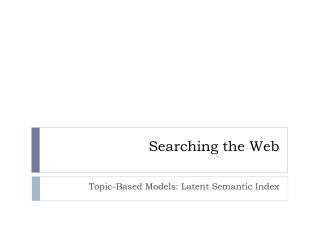 Searching the Web