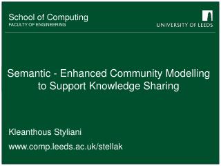 Semantic - Enhanced Community Modelling to Support Knowledge Sharing