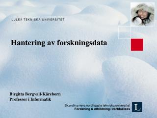 Hantering av forskningsdata