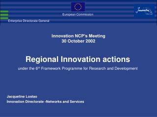 Innovation NCP’s Meeting 30 October 2002